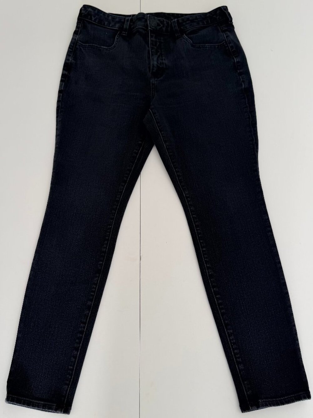 American Eagle Dream Stretch Jeans Sz 14 Black Curvy Super Hi Rise Jegging Goth
